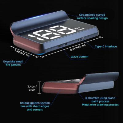 ARTILAURA Digital Speedometer Car HUD Head Up Display MPH KM/H, Overspeed Alarm, Automatic Photosensitive, 3 Level Speed Alarm Plug-and-Play for All Vehicle (White) - Image 3