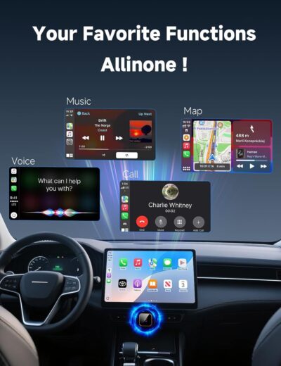 Aimoon 2026 Upgraded Wireless CarPlay Adapter for iPhone＆Android, Car Play Mini Wired to Wireless Adapter for CarPlay ＆Android Auto Plug and Play Stable Connection & No Latency for iPhone iOS 10+ - Image 3