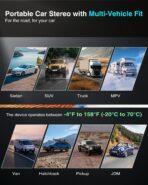 10.25″ CarPlay Screen for Car Dash Cam, Android Auto Screen with Apps, Dual HD Cam & Backup Camera, Portable 6GB+128GB Car Tablet with Wireless Apple CarPlay & Android Auto, Bluetooth for All vehicles - Image 8