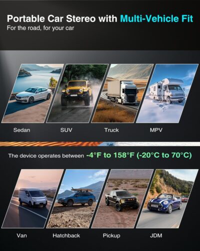 10.25″ CarPlay Screen for Car Dash Cam, Android Auto Screen with Apps, Dual HD Cam & Backup Camera, Portable 6GB+128GB Car Tablet with Wireless Apple CarPlay & Android Auto, Bluetooth for All vehicles - Image 8