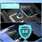 Car Charger USB C, KYOHAYA 90W 4-Port Dual USB-C & USB-A Power Cigarette Lighter Adapter PD/QC Type C Car Charger Fast Charging for iPhone 17 Pro 17 Pro Max 16 15 14 13 12 11/Galaxy S26 S25/Pixel/iPad - Image 6