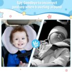 Upgraded 2 in 1 Baby Travel Pillow, Adjustable Banana Shape Baby Neck Head Support Piloow Stroller Insert Cushion for 4 Months Up Kids, Toddler, Blue - Image 4