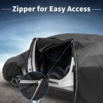 X AUTOHAUX Car Cover for Honda Civic Sedan/Coupe 210D-PU Outdoor Full Car Cover All Weather with Door Zipper for Waterproof Windproof Sun Rain Snow Protection - Image 7