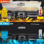 Windshield Sun Shade for Jeep Wrangler JK 2007-2018, Foldable Heat Shield with UV Protection, Custom Fit for 2/4 Door Models, Car Window Visor Accessories - Image 2