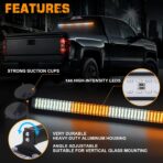 XRIDONSEN 35 inch Traffic Advisor Light Bar 144 LED Amber White Emergency Warning Flashing Safety Interior Windshield strobe lights w/Directional Arrow for Construction Vehicles Snow plow Trucks - Image 3
