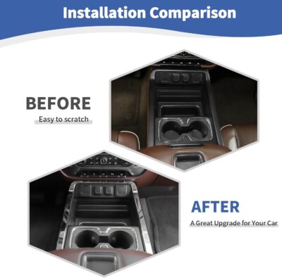 RT-TCZ for Chevy Silverado Chrome Center Console Trim Frame Cover for Chevy Silverado GMC Sierra 2014-2018 Silver Chrome Interior Accessories - Image 2