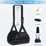 Foot Hammock Airplane Foot Rest for Train, Length Adjustable Travel Essentials with Eye Mask and Earplugs, Desk Foot Rest, Flight Essentials Airplane Foot Hammock (1 Set) - Image 2