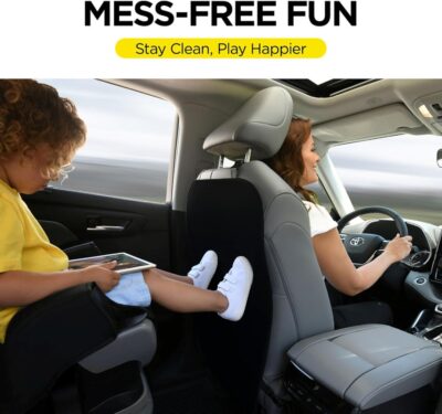 lebogner Back Seat Cover for Kids, 2 Pack X-Large Waterproof Kick Mats Backseat Protector, Durable Car Seat Back Protectors for Vehicles to Protect from Dirt, Mud & Scratches, Fits Most SUVs and Vans - Image 2