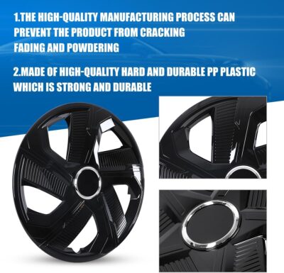 Winjet 15 Inch Premium Hubcaps Wheel Cover Replacement R15 Hub Caps,Auto Tire Replacement Exterior Cap,Universal Wheel Rim Cover Snap On Car Truck SUV (15 Inch,Set of 4) - Image 2