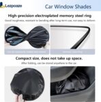 4-Pack Car Window Shades, Static Cling Foldable Sun Shades, 99% UV & Glare Blocker. Semi-Coverage Design for Unobstructed View, Universal Fit for Most Cars, SUVs, Minivans — Perfect for Road Trips. - Image 5