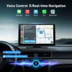 9inch Wireless Carplay Screen for Car & Android Auto, 4K Dash Cam + 1080P Backup Camera, Portable Touchscreen, GPS Navigation, Bluetooth for All Cars - Image 3