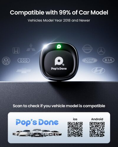 Mini Wireless CarPlay Adapter for iPhone, Android Auto Wireless Adapter (2026 Upgrade) - Plug & Play, Zero Delay, Stable Connection for 2016+ Cars, One-Click Switch - Image 6