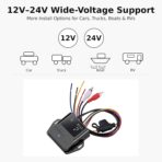 CAR Bluetooth 5.2 Receiver – aptX Adaptive, aptX HD, AAC, SBC – 12V/24V Compatible, Remote Trigger, Stereo RCA Output – Wireless A2DP Adapter for Car, Truck, Marine, Powersport Audio Systems - Image 7