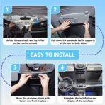 Custom Fit Windshield Sun Shade for VW Jetta 2019-2026, Blocks UV & Heat, Front Window Sunshade Accessories, Easy Fold & Store Keep Your Car Cooler - Image 5