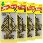 LITTLE TREES Car Air Freshener | Hanging Tree Provides Long Lasting Scent for Auto and Home | 24 Air Fresheners |Gold