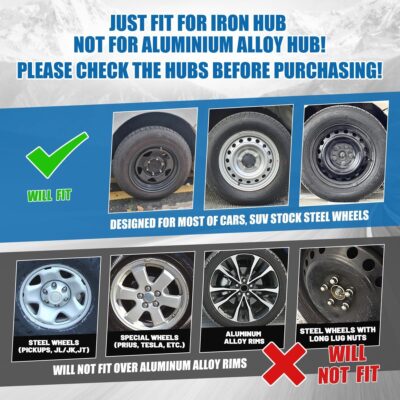 Winjet 15 Inch Premium Hubcaps Wheel Cover Replacement R15 Hub Caps,Auto Tire Replacement Exterior Cap,Universal Wheel Rim Cover Snap On Car Truck SUV (15 Inch,Set of 4) - Image 6