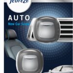 Febreze AUTO Air Freshener, Odor-Fighting Automotive Vent Clip, Scented Car Accessories, Long Lasting for Strong Odors, New Car Scent, 2 Count