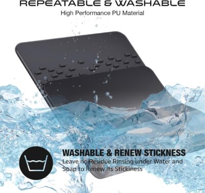 Car Dashboard Non Slip Mat, JIMISHA Anti Slip Pad, Anti Slide Sticky Dash Pad, Multifunctional Fixate Gripping Gel Pad for Radar Detector, Cell Phone, Keys, Glass, GPS, Coins 6.3x2.8 inch (2 Pack) - Image 3