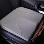 kingphenix Premium Car Seat Cushion, Memory Foam Driver Seat Cushion to Improve Driving View- Coccyx & Lower Back Pain Relief - Seat Cushion for Car, Truck, Office Chair (Leather Gray)
