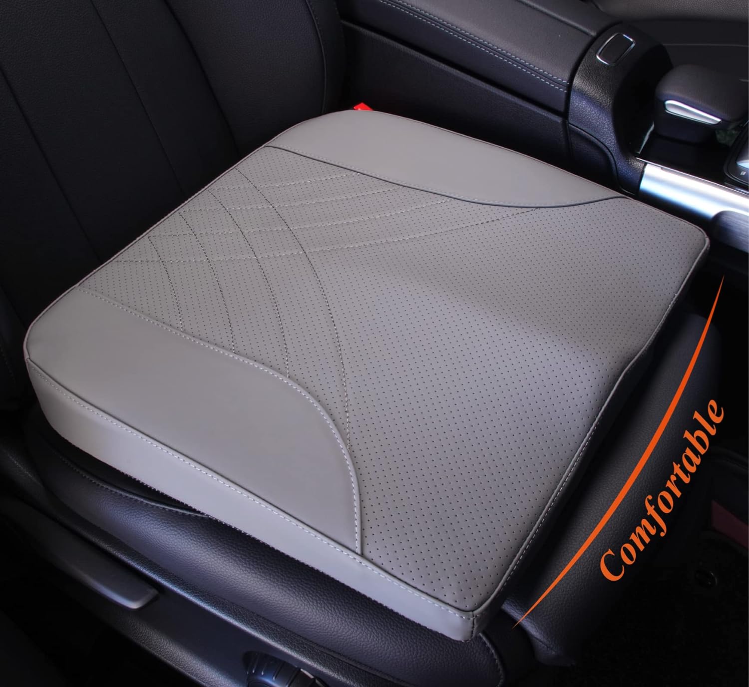 716JztKAlNL._AC_SL1500_.jpg kingphenix Premium Car Seat Cushion, Memory Foam Driver Seat Cushion to Improve Driving View- Coccyx & Lower Back Pain Relief - Seat Cushion for Car, Truck, Office Chair (Leather Gray) - Image 1