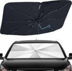 Windshield Sun Shade Umbrella - Foldable Car Window Shades, Reflective Car Sun Shade Windshield, Front Sun Shade for Cars Windshield for Hatchback, Truck, SUV, MPV (57"x31.5")