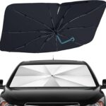 Windshield Sun Shade Umbrella - Foldable Car Window Shades, Reflective Car Sun Shade Windshield, Front Sun Shade for Cars Windshield for Hatchback, Truck, SUV, MPV (57"x31.5")