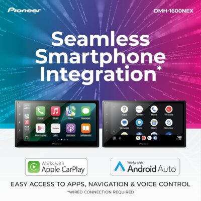 Pioneer DMH-1600NEX 6.8" Double-Din Digital Multimedia Receiver - Built in Bluetooth, Wired Apple CarPlay and Android Auto, Touchscreen, Rear Camera Input - Image 3