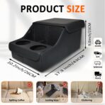 Backseat Car Organizer, Middle Seat Organizer With 4 Storage Compartments 2 Cup Holders, Back Seat Center Hand Rest Toy Storage for Toddler Kids Family Travel Roadtrip Essentials for SUV Truck Van - Image 5