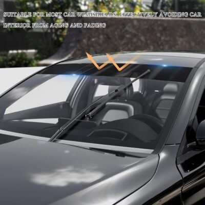 Windshield Tint Strip, 51.18"×7.87" Car Window Sun Visor Tints Film With Scraper, Universal Front Windscreen Heat Control Tint Strip Styling Decoration for Car Truck SUV RV - Image 6