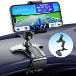 Car Phone Holder Mount for Dashboard 360 Degree Rotation Multifunctional Cell Phone Clip Design Phone Mount Compatible with 4-7 inch Smartphones (Black)