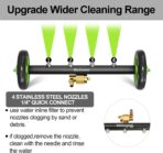 Undercarriage Pressure Washer Attachment 16 Inch Power Washer Water Broom with 4 Nozzles Dual-Function Pressure Washer Undercarriage Cleaner With 3 Pieces Extension Wand 4000 PSI - Image 3