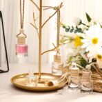 BBTO 200 Pcs Hanging Car Diffuser Bottles Bulk, Empty Clear Glass Air Freshener Bottles with Wooden Cap for Perfume Essential Oils Fragrance Aromatherapy Ornament(Cylinder) - Image 4