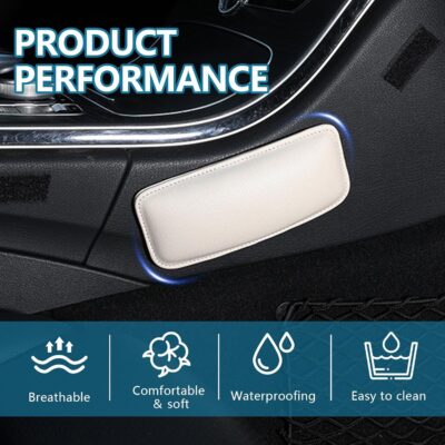wuyaoyao 2PCS Car Door Armrest Pads, Soft Leather Elbow Pad Arm Rest for Car, Comfortable Car Knee Cushion, Automotive Elbow Leg Thigh Support Cushion Pillow, Interior Car Accessories (Beige) - Image 5