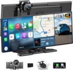 11.5" Largest Wireless Carplay HD Screen for Carplay & Android Auto Car Stereo with 4K Dash Cam 1080P Backup Camera, GPS Navigation/Bluetooth/Mirror Link/Voice Control/AUX/FM/Siri