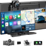 11.5" Largest Wireless Carplay HD Screen for Carplay & Android Auto Car Stereo with 4K Dash Cam 1080P Backup Camera, GPS Navigation/Bluetooth/Mirror Link/Voice Control/AUX/FM/Siri