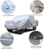 SEAZEN Car Cover 6 Layers, Waterproof Truck Car Cover, Snowproof/UV Protection/Windproof, Universal Car Covers Breathable Fabric with Cotton (240 inch to 250 inch) - Image 4