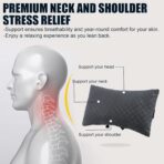 2-Pack Car Headrest Neck Pillows, 100% Cotton Fill with Adjustable Strap, Breathable Support for Driving & Travel (Gray Checkerboard) - Image 5