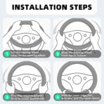 15 Inch Car Leather Steering Wheel Cover, Automotive Accessories Elastic Breathable Anti-Slip Soft Wheel Protector Fits Men and Women, Suitable for SUVs, Trucks, Vehicles and RVs (Black-1) - Image 4