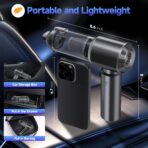Car Vacuum Portable Cordless, Small Handheld Vacuum Cleaner with 24000PA High Power Suction, Mini Vacuum Cordless Rechargeable with One-Touch Empty, 10-in-1 Hand Vac for Car Home Office Dust - Image 6