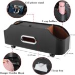 HOLDCY Car Back Seat Organizer with 2 Drink Cup Holder - Tissue Box and Storage Box Hook - Multi-functional Storage - Great for Kids and Travel (Black) - Image 2