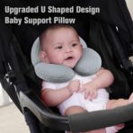 KAKIBLIN Baby Travel Pillow, Upgraded Baby Neck Pillows for Car Seat, Infant Neck Support Pillow for Head and Neck, Newborn Head Support for Car Seat, Stroller, Pushchair (Grey) - Image 3