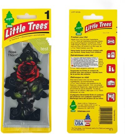 Little Trees Car Air Freshener | Hanging Paper Tree for Home or Car | Rose Thorn | 6 Pack - Image 3