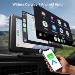Wireless CarPlay & Android Auto Car Stereo - 7" HD Portable Touchscreen with Bluetooth 5.2, GPS Navigation, Mirror Link, 1080P Backup Camera, AUX & FM Transmitter - Plug & Play Receiver for Vehicles - Image 5