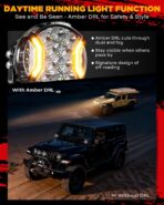 Auxbeam V-Ultra Series Side Shooter Light Bar, 5Inch 172W Round Offroad Lights LED Pods 20400LM, Amber DRL & Spotlight Dual Color 270° Wider Off Road Lighting with Protective Covers, Pair - Image 2