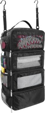 Olosar Suitcase Organizer, Travel Luggage Organizer Portable Hanging Travel Shelves Collapsible Hanging Packing Cubes for Carry on Suitcase