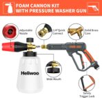 Pressure Washer Gun with Foam Cannon & 50ft Power Washer Hose, 3600PSI Pressure Washing Kit with 15" Extension Wand & 7 Nozzle Tips, 3/8'' Quick Connector & M22 15mm/14mm Fittings - Image 6