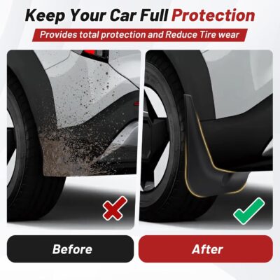 Sunsdrew Mud Flaps for 2024 2025 2026 Kia EV9 Accessories,All Weather Guard EV9 Guards Mudguards,No-Drill Front&Rear 4PCS Mud Flaps Set with Hardware(Without Running Board) - Image 3