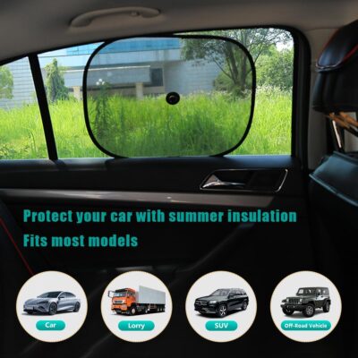 Car Windshield Sun Shade, 55.1"×27.5" Foldable Front Window Shade Protect Your Car from Sun Heat & Glare Best UV Ray, Auto Windscreen Sun Blocker Shield with 2 Side Window Shades - Image 6