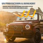 Summer Car Windshield Sun Shade - Baby Sea Turtles Beach Wave Design - UV Blocking Front Window Sunshade for Sedan, Truck, SUV - 59" L x 31.5" W - Image 5