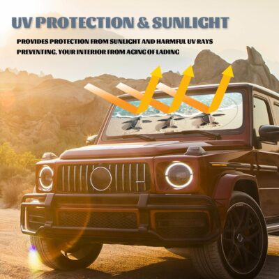 Summer Car Windshield Sun Shade - Baby Sea Turtles Beach Wave Design - UV Blocking Front Window Sunshade for Sedan, Truck, SUV - 59" L x 31.5" W - Image 5